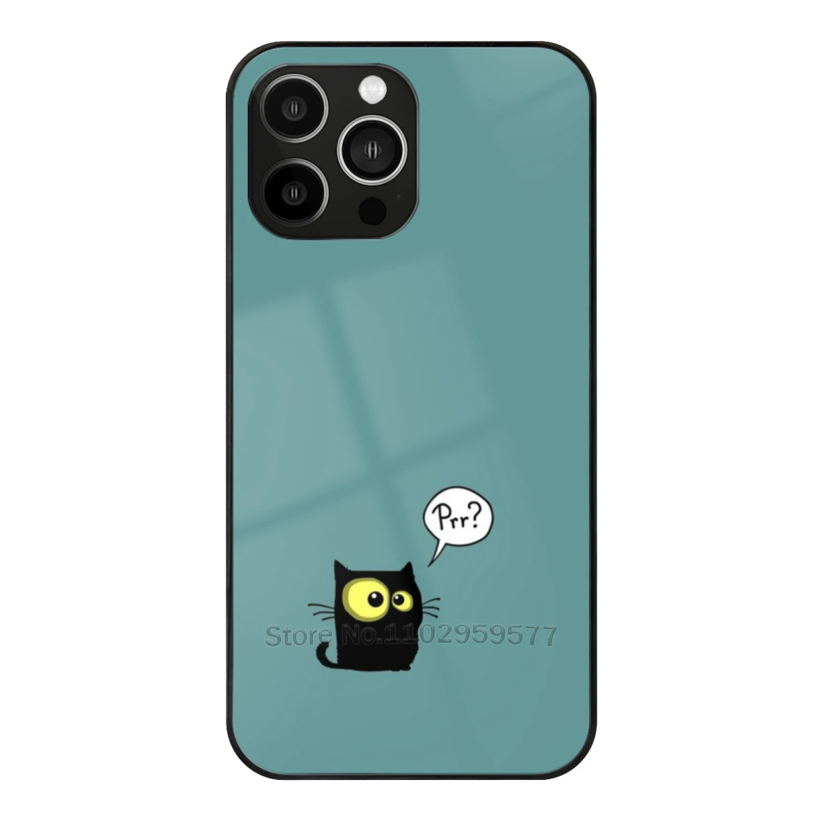 

Prr  Phone Case Tempered Glass For Iphone 15 14 13 11 12 Pro 8 7 Plus X Xr Xs Covers Cat Kitten Kat Cat Eyes Prr Googly Eyes
