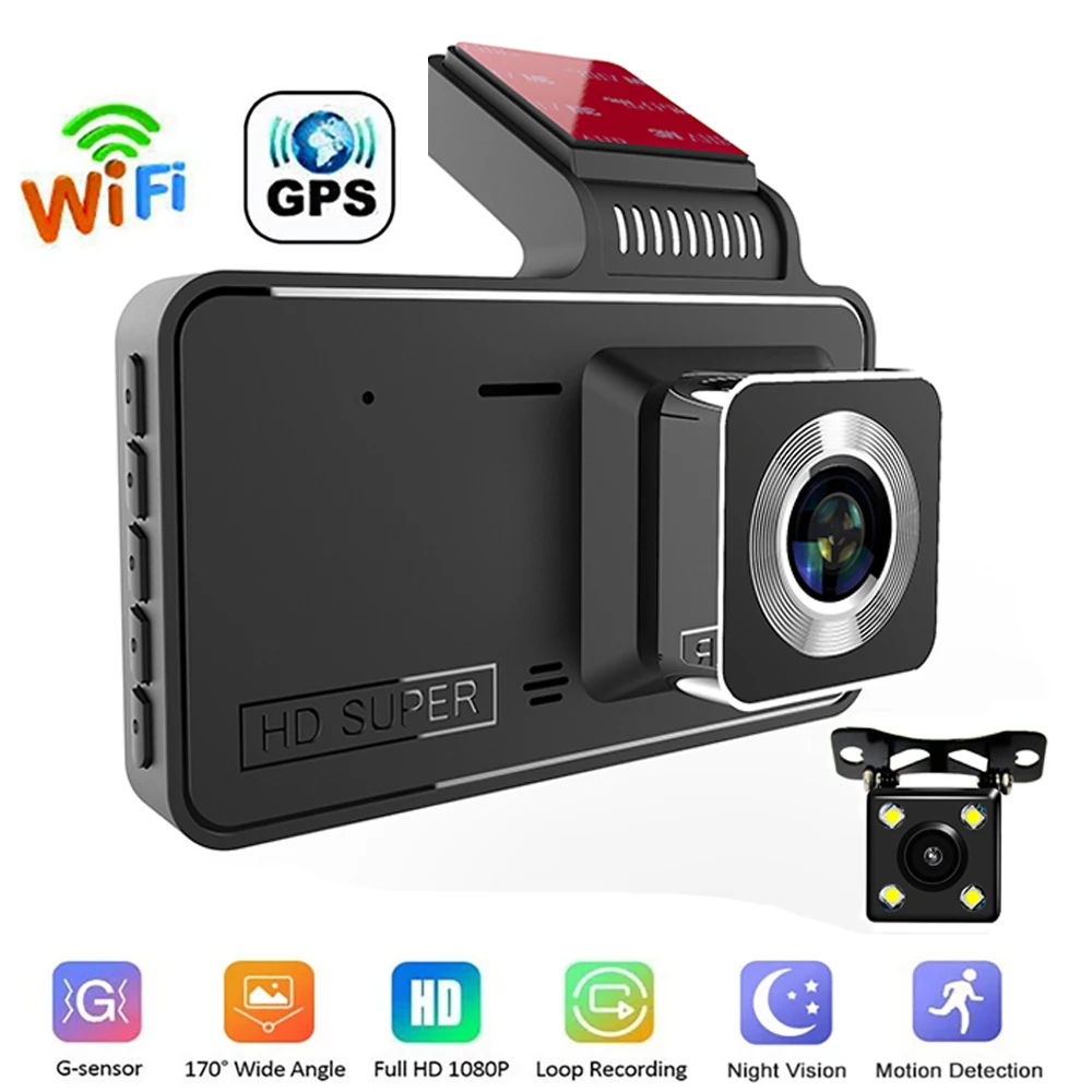 

Dash Cam WiFi GPS Car DVR Front Rear View Camera 1080P Drive Video Recorder Night Vision Auto Dashcam Black Box Car Accessories