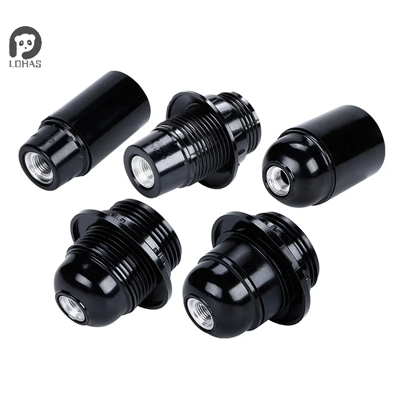 E27 Self-locking Bakelite Lamp Holder E14 Cap Screw LED Light Head Socket Floor Desktop Light Bulb Base Black lamp holder,lamp bulb holder,lamp base