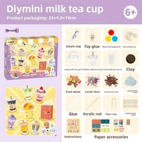 Mini tasse de thé au lait DIY, ensemble de jouets d'emballage, jeu à main à tout moment, série de jouets de décompression 6
