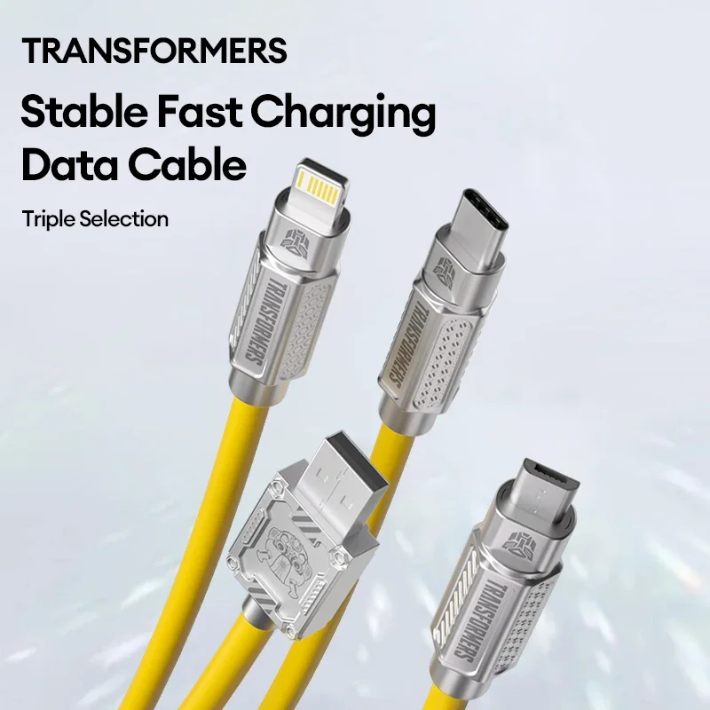 TF-A03 3 in 1 Charging Cable 3.5A 100W Fast Charger Micro USB Type-C Data Cable For iPhone 14 Samsung Xiaomi Huawei