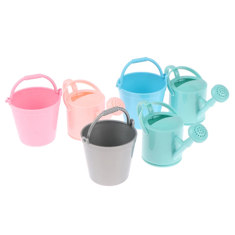 

1Set Dollhouse Miniature Bucket Watering Can Model Plant Watering Tool Miniature Furniture Kitchen Living Room Garden Decor Toy