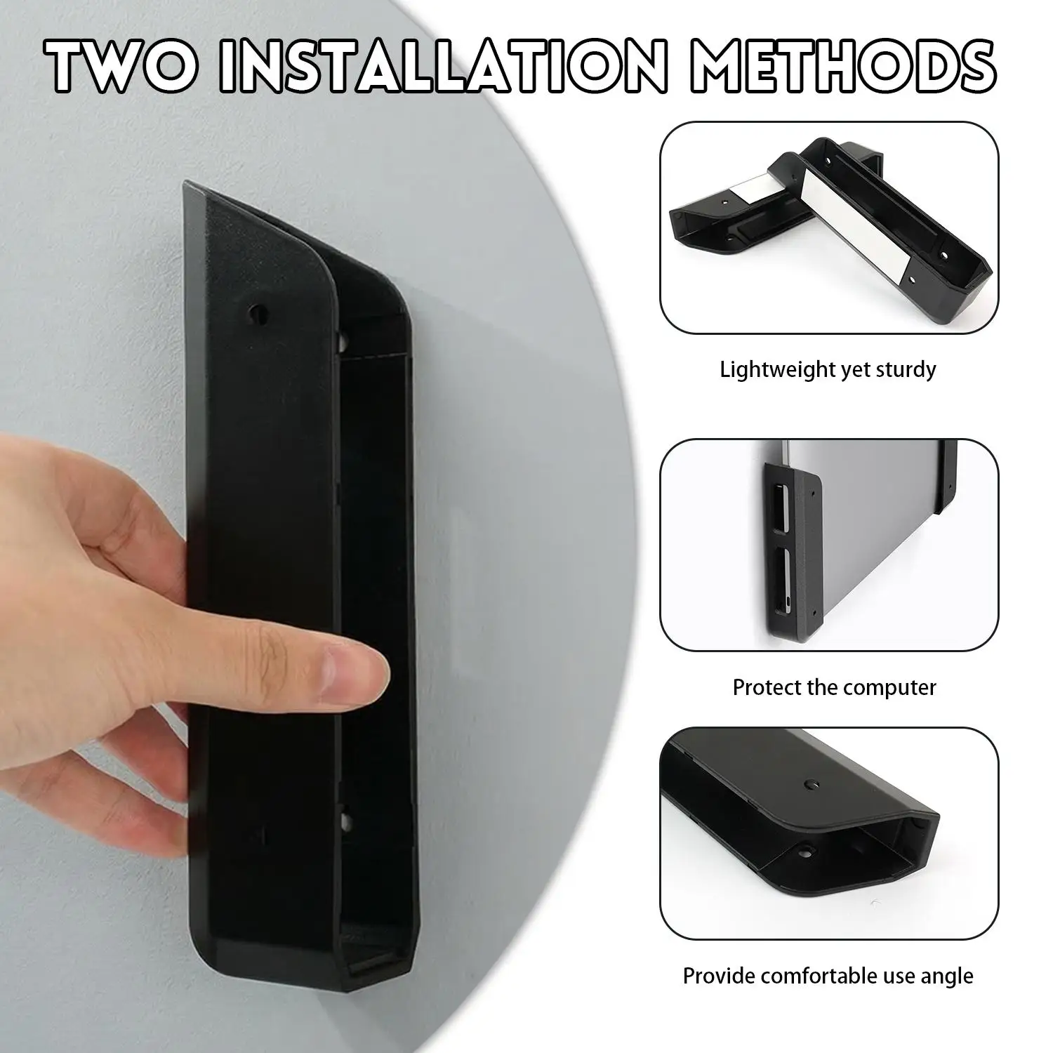 책상 아래 노트북 스탠드 마운트, 벽걸이형 노트북 홀더 (나사 포함), 10-17인치 태블릿용 하드 마운팅 브래킷 (아이패드, 맥북용)