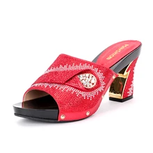 

Free Shipping Female Orthopedic With Chic Slip-On Rhinestone Slipper Red Boots Platform Summer Shoes Women 2021 New Style