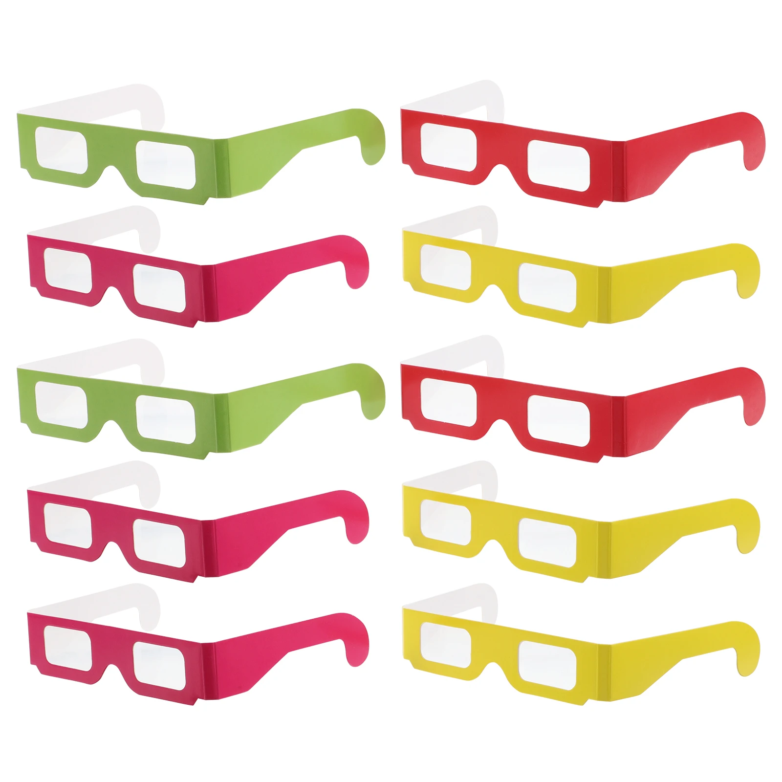 20 Stück 3D-Brille, Herzbeugung, Rave, faltbar, Neonbeugungsbrille, Festival, Kaleidoskop, Papier, Regenbogen, Neon