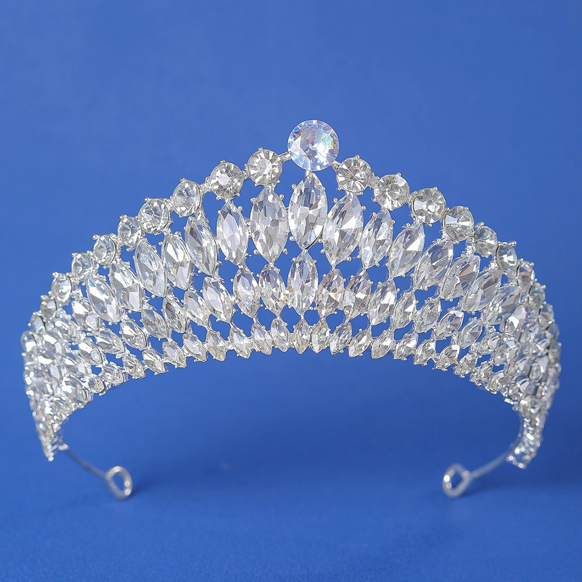 Fashion Silver Color Tiaras And Crowns Zircon Crystal Diadems For Pincess Queen Women Bridal Wedding Hair Accessories