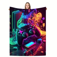 Neon Gaming Controller Blanket - Soft, Cozy, Stylish Decor for Ultimate Home Comfort and Ideal Gift for Gamers 1