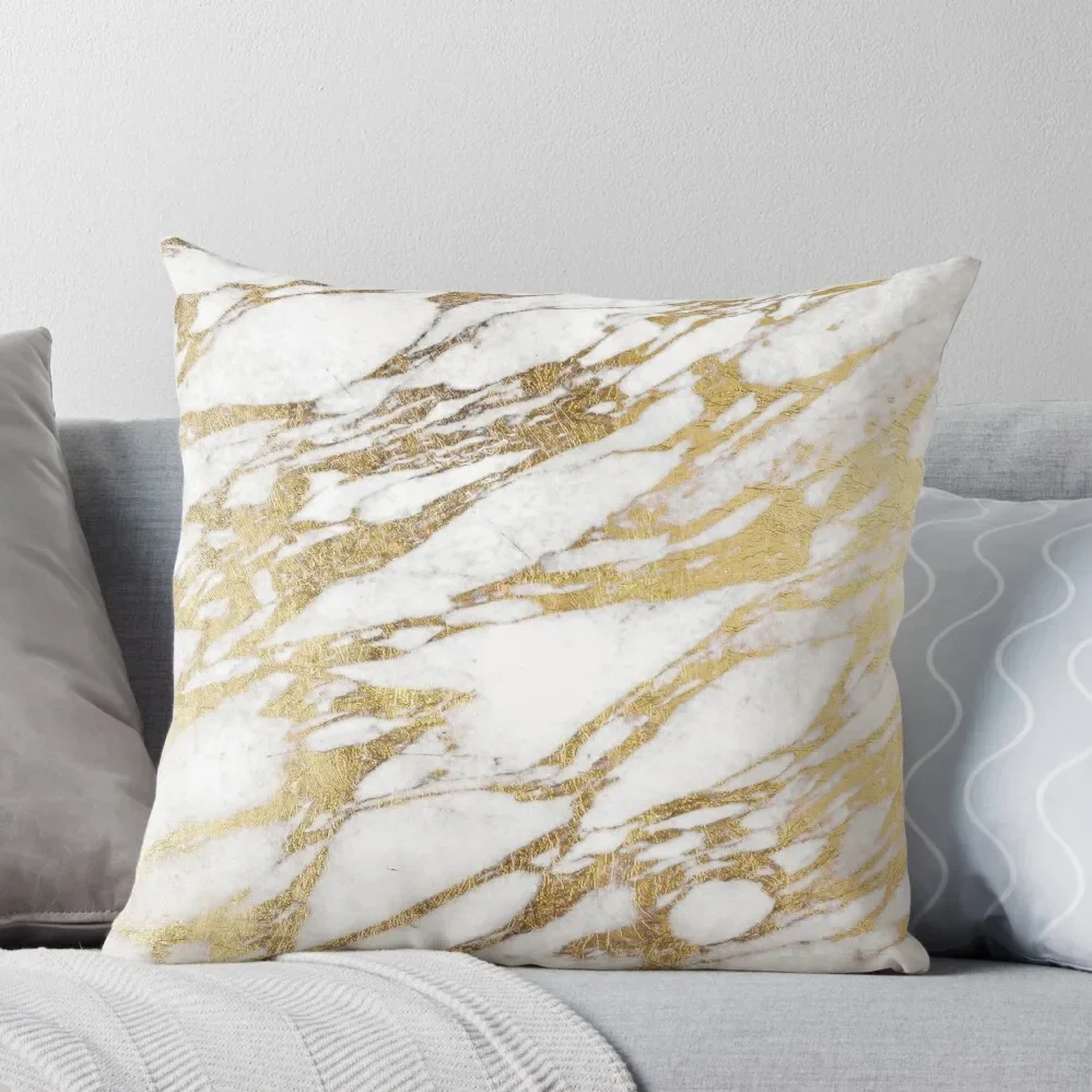 

Chic Elegant White and Gold Marble Pattern Throw Pillow Cushion Covers For Living Room luxury sofa pillows