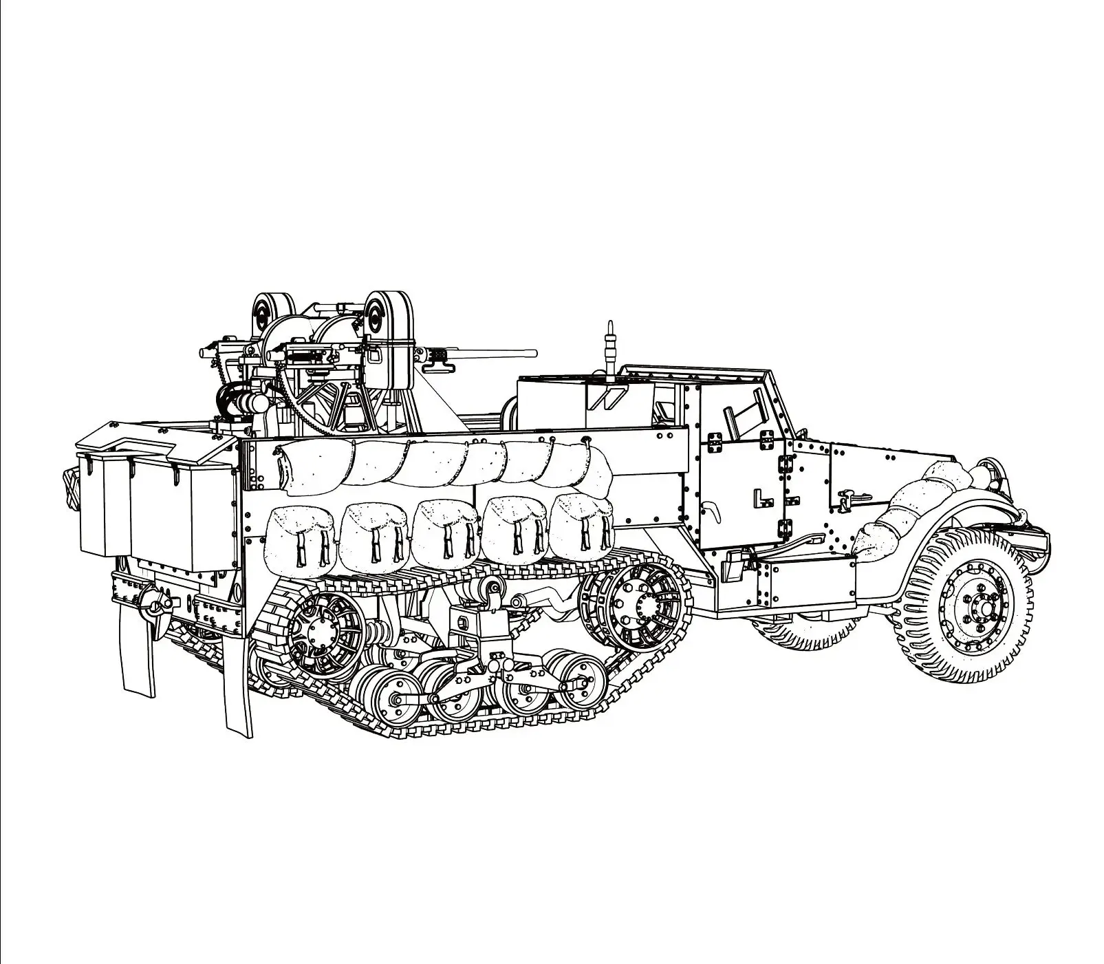 미국 다중 총기 모터 카리지 M13 SPAA MRY-SFW SS553 1/56 1/72..