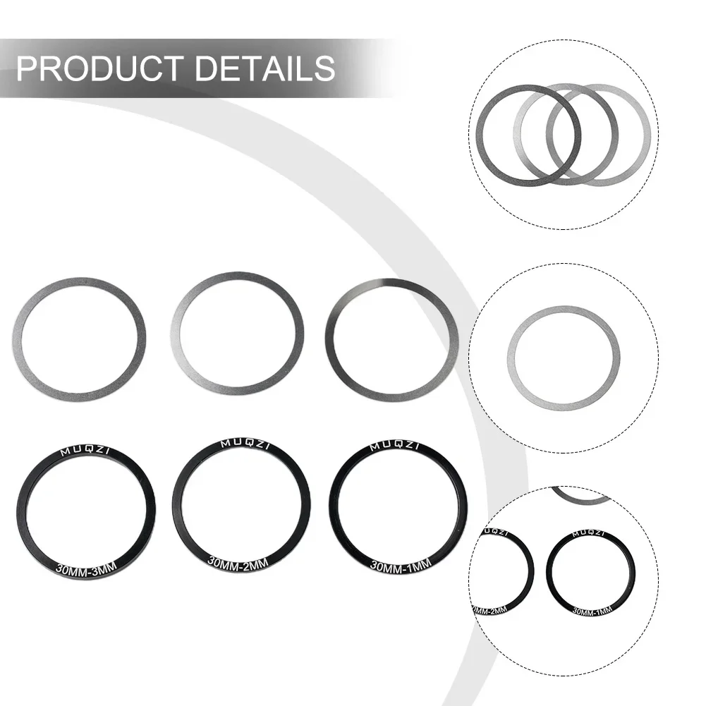 Bicycle Bottom Bracket Washer 6pcs 24/29/30mm Aluminum Alloy For BB86/91/92/BB30 PF30 Crank Crankset Bottom Spacer
