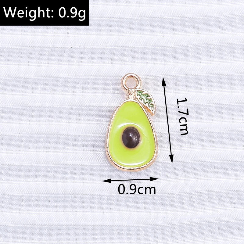10 Stück Mix Emaille Früchte Charms Kirsche Ananas Apfel Pfirsich Anhänger für Halskette Ohrring Armband DIY Schmuckherstellung Zubehör – Detail 7