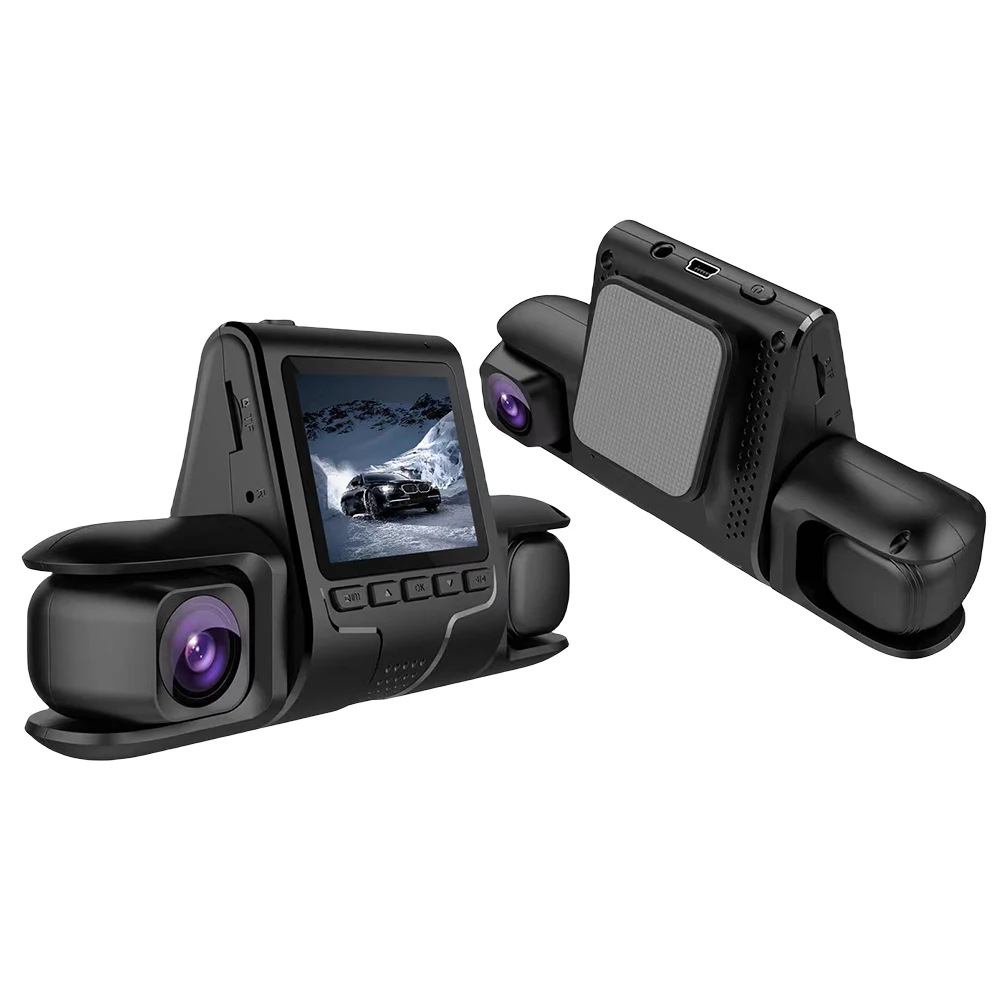 Videocamera per Auto a 3 Obiettivi con G-Sensor HD 1080P, Registratore Video per Auto, Monitor di Parcheggio, Telecamera Anteriore e Posteriore, Display LCD, Visione Notturna - immagine 5