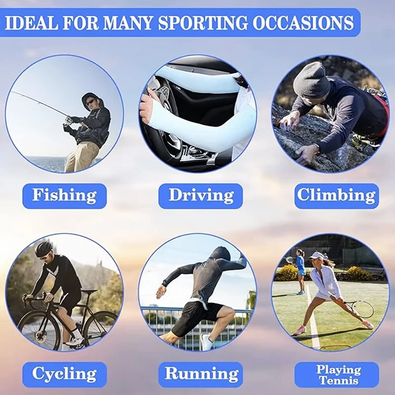 4 Paar Sommer-Eisseide-Sonnenschutz-Eishülle, Unisex, modisch, Outdoor-Sport, Radfahren, Fahren, Sonnenschutz, Armmanschette – Detail 7