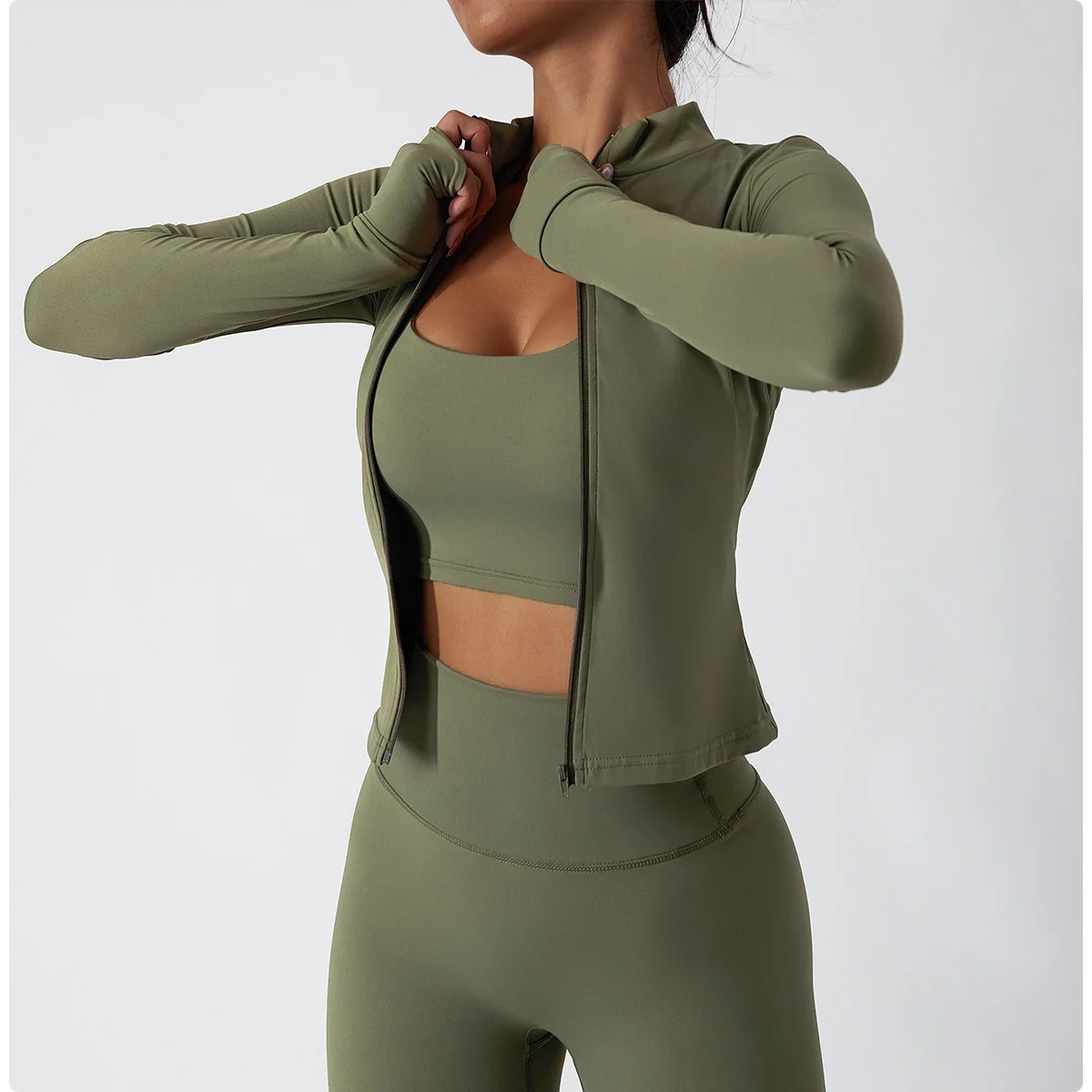 Women Zip Fitness Yoga Shirt Winter Warm Gym Top Woman Yoga Long Sleeve Sports Jacket Activewear Running Coats Workout Clothes sports jacket yoga top yoga shirt sports shirt yoga jacket