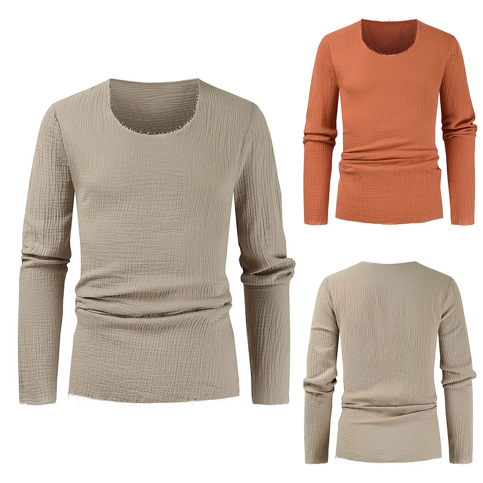 

Men'S Fashion Spring And Summer Casual Solid Color Bottoming T Shirt Tops Apparel Shirt Long Sleeve Men Shirt