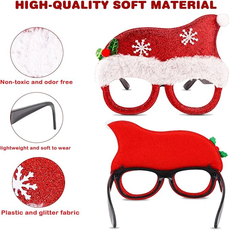 Eyeglasses Frame Unisex Eyeglasses for Holiday Party Decorations Christmas Ornaments Gift Assorted Styles One Size Fits All
