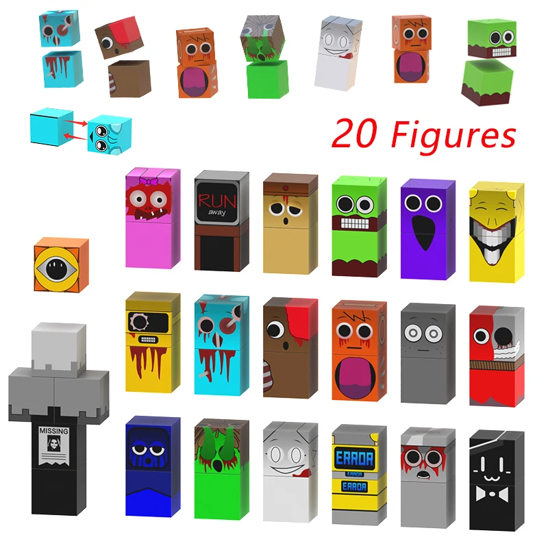 Sprunki Figures Magnetic Blocks Incrediboxs Sprunki Magnet Figures STEM Sensory Toys for Toddler Christmas Birthday Gift
