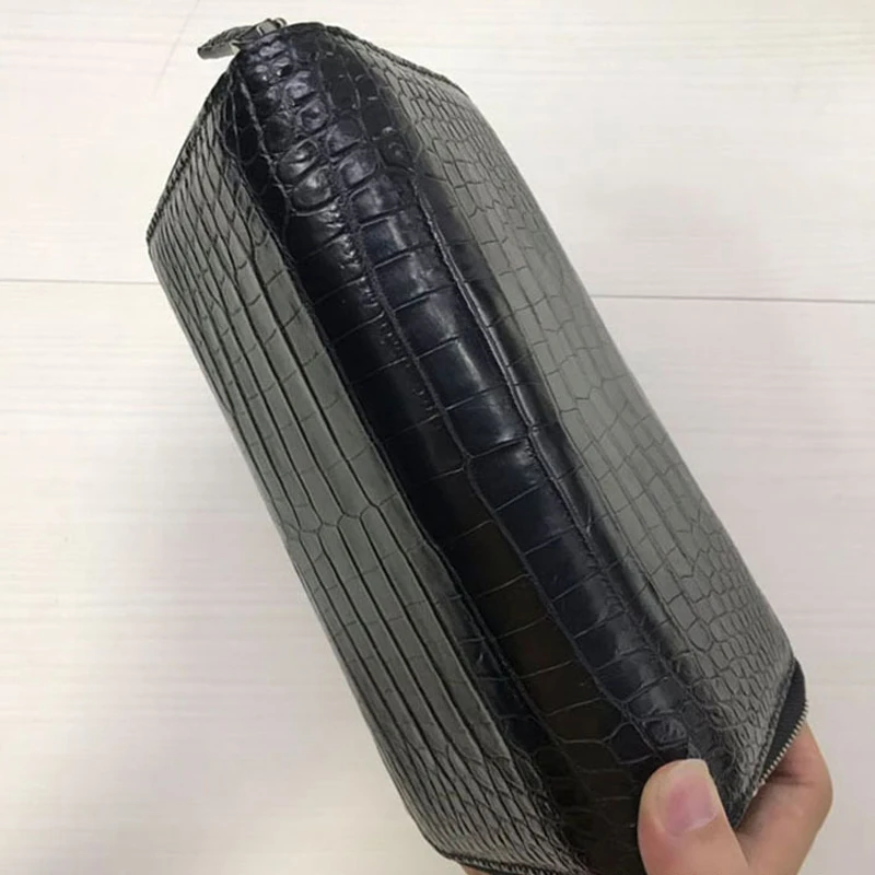 New Brand Luxury Business Men's Alligator Wallets Real Crocodile Genuine Leather Long Organizer Wallet Boy Card Holder Purse 4