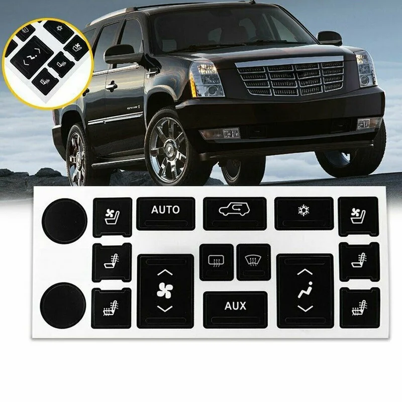 자동차 A/C 기후 제어 라디오 버튼 수리 데칼 스티커, 자동차 인테리어 스티커 장식 액세서리, 캐딜락 에스컬레이드 EXT ESV