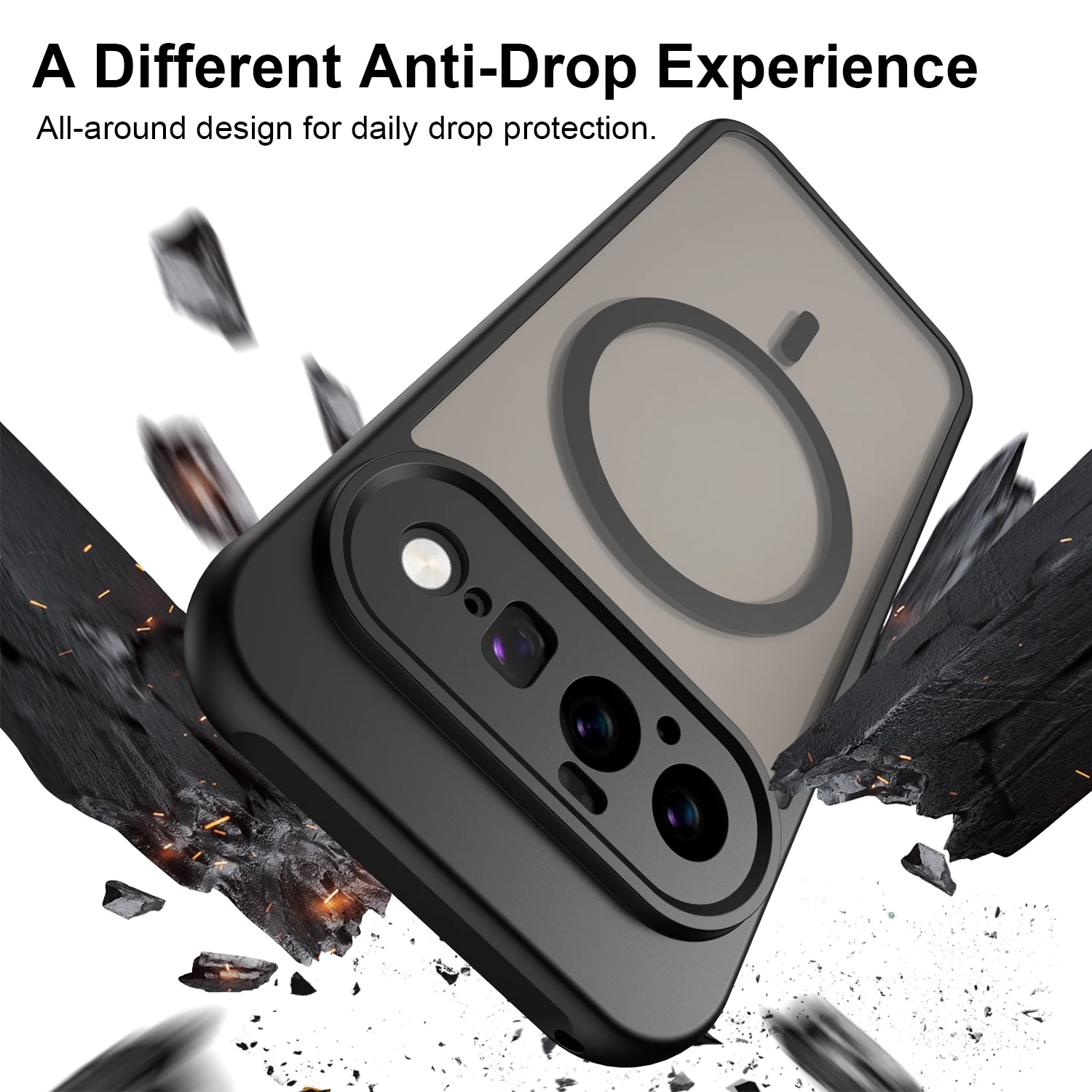 Matte Transparent Magnetic Wireless Charging Phone Case