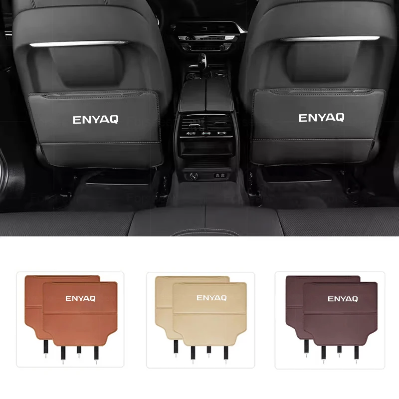 2 PCS Fit for Skoda Enyaq Iv Car Seat Anti-kick Mat Auto Seat Back Protector Cover Child Anti Kick Pad