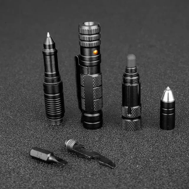 10-In-1 Multi Function Tactical Pen Emergency Flashlight Screwdriver Bottle Opener Outdoor Survival Self Defense Rescue EDC Tool 3