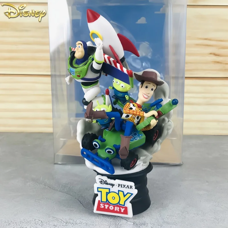 Disney Anime Toy Story Woody Buzz Lightyear Alien Action Figures Movie Scene Model Dolls Ornaments Toys Regali Di Compleanno