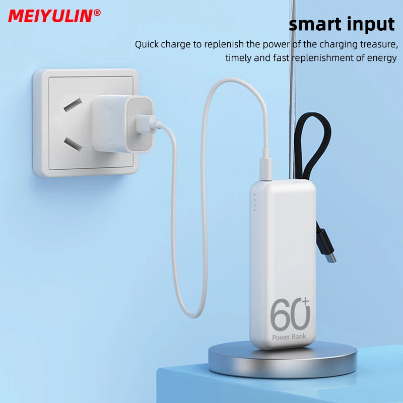 5000mAh Mini Power Bank With Type-C Cable Portable Fast Charging Mobile External Spare Battery Charger for iPhone Samsung Xiaomi 6