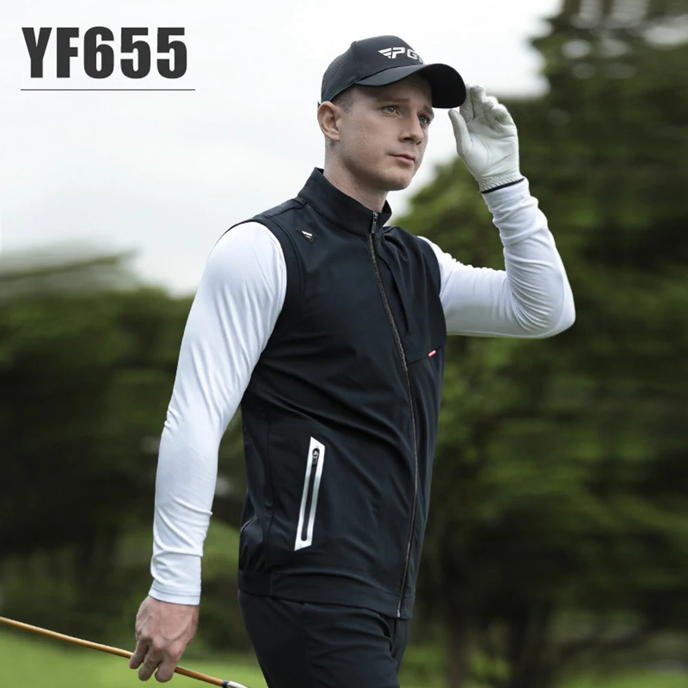 

PGM Golf Vest Wind And Rain Proof Stand Collar Design Men's Coat Clothing Fall Winter Clothing Men's Knit Inside Jacket 골프웨어