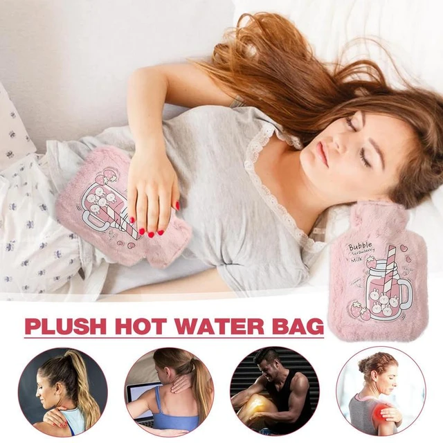 Bolsa de água Quente, Bolsa de água Quente Portátil à Prova de Vazamentos e  Macia para Menstruação (Rosa)