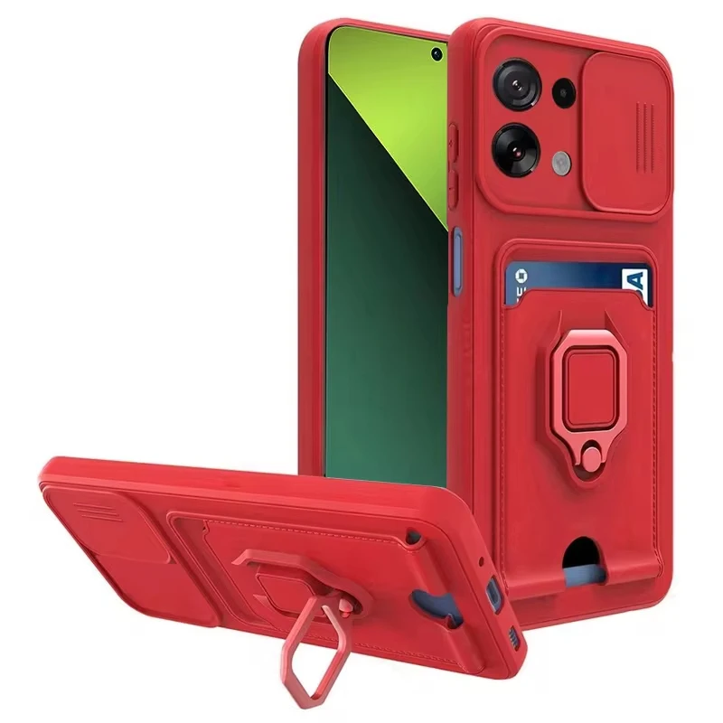 Slide Camera Card Slot Shockproof Luxury Armour TPU Phone Case