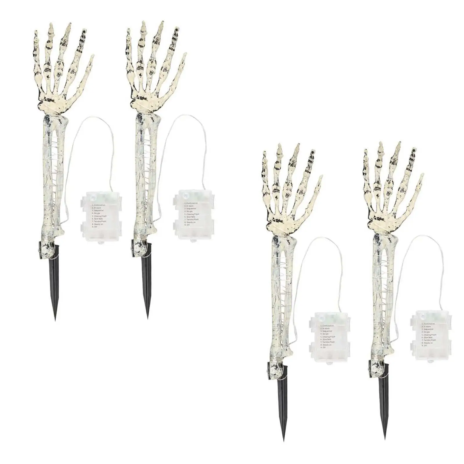 

2 Pieces Skeleton Hand Stakes Light Multifunctional Scene Props Garden Lawn Ground Light Halloween Decor for Party Lawn Home