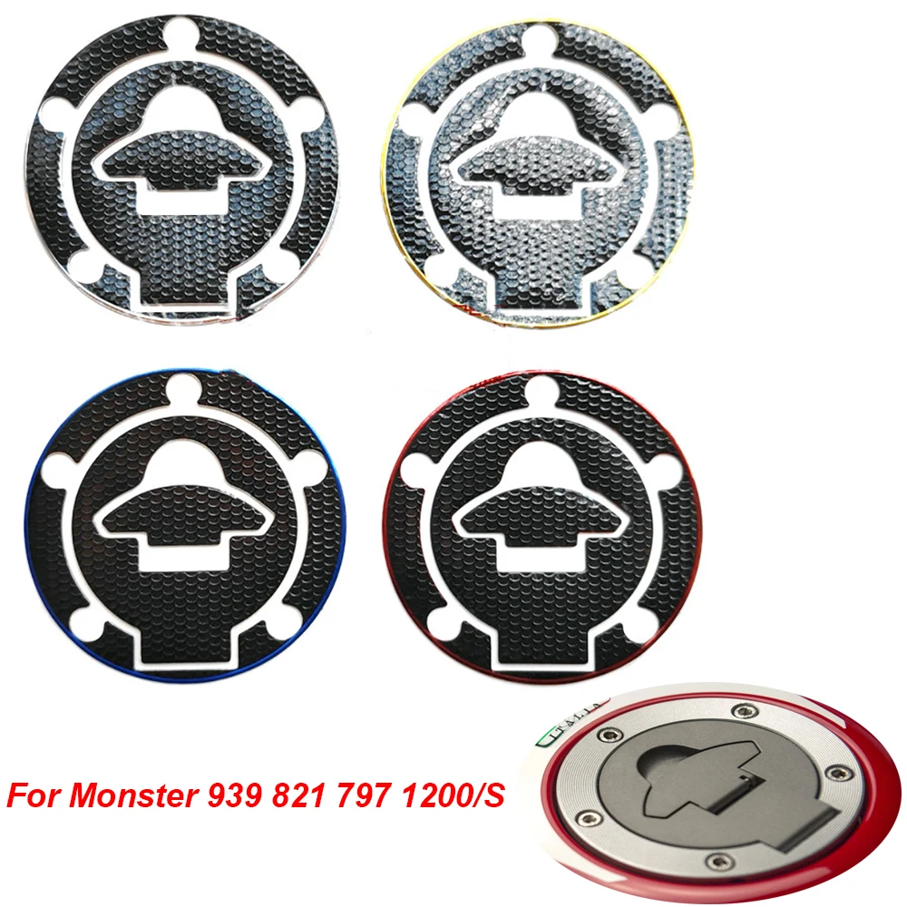 Moto 3D Gas Oil Fuel Tank Cap Sticker Decal Cover Pad Protector Per Ducati Monster 797 821 939 1200 1200S Diavel
