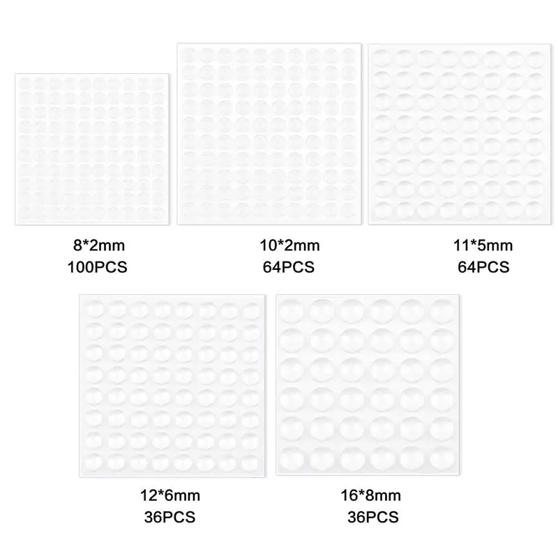 Door Sticker Paste Silicone Cushion Cabinet Silencer Rubber Mat Furniture Anti-Collision Anti-Skid Rubber Particle 36/64/100Pcs