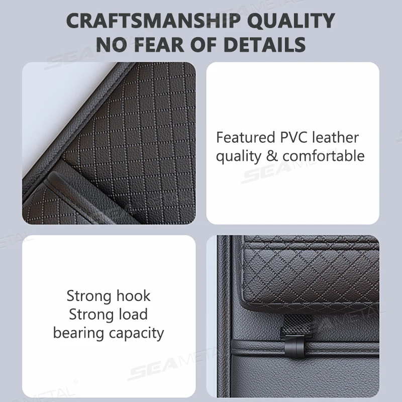 Premium PU Car Seat Back Organizer Storage Bag