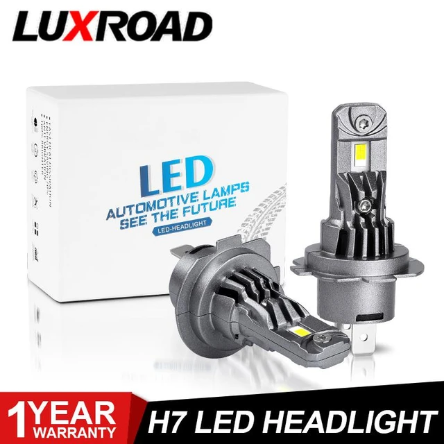 Luces LED H7 para faros delanteros de coche, bombillas de 12V, Plug and  Play, 1:1, tamaño halógeno blanco, 6000K, accesorios de motocicleta -  AliExpress