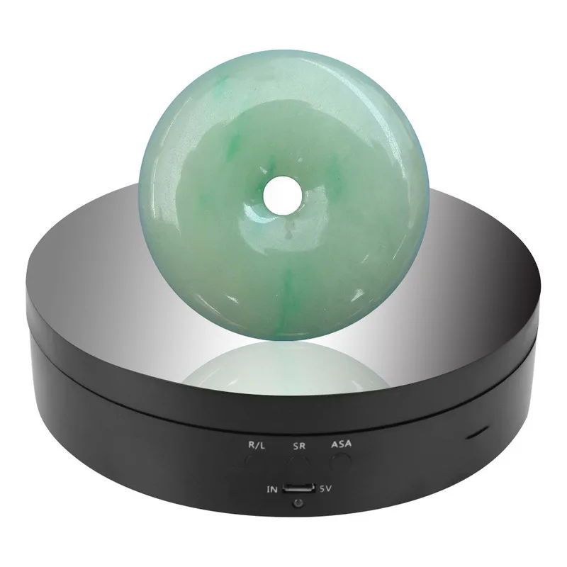 סיבוב דוכן תצוגה מסתובב 360 מעלות מסתובב עם כבל חשמל USB עבור מוצרי צילום והופעות (לבן)