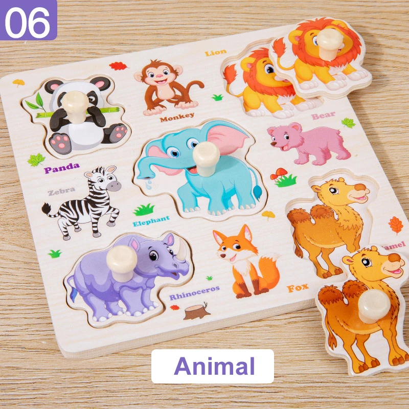 Montessori Wooden Animal Puzzle Board
