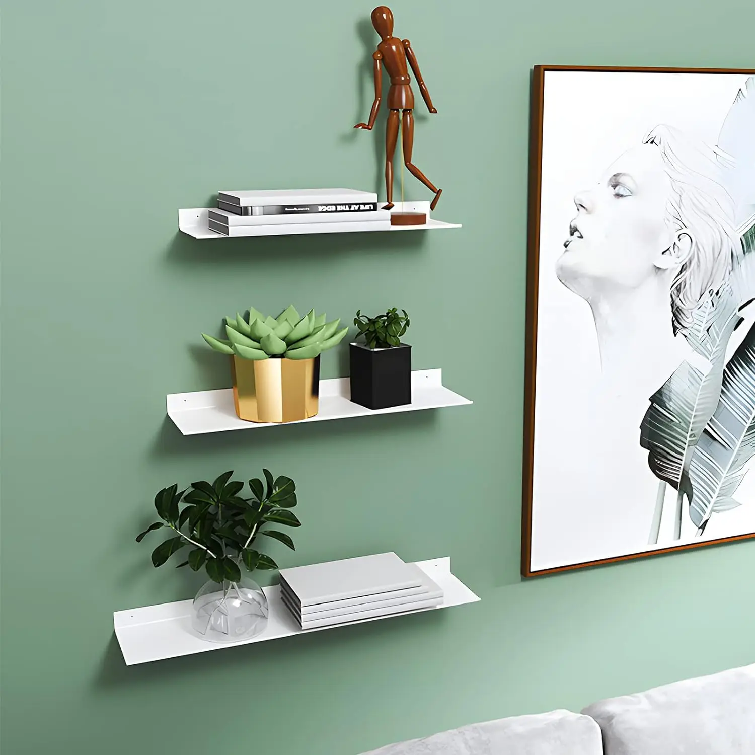 Floating Bathroom Shelves Without Drilling Storage Wall Rack Home Organizer Ledge Hardwares Cabinet Kitchen Toilet Accessories 5