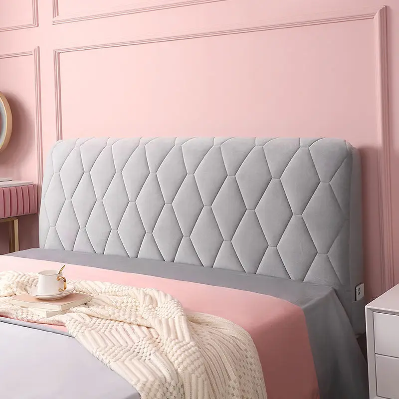 Plaid Pattern Bed Head Cover Universal Soft Home Hotel Headboard Dustproof Cover European Style Bedside Protective Case Elastic
