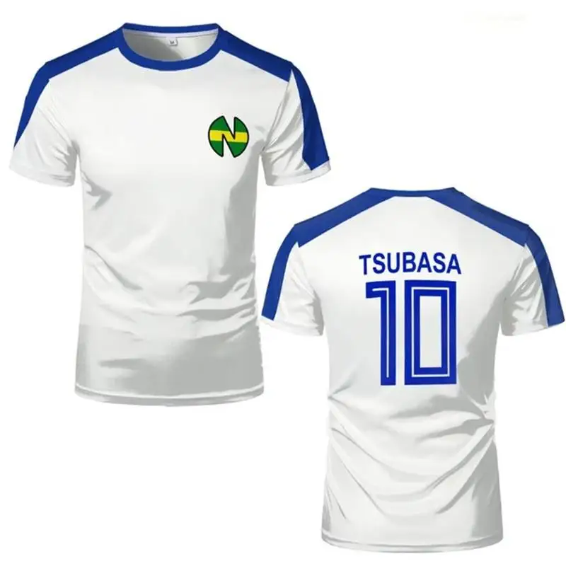 T-shirt sportive da uomo Captain Tsubasa Anime Jersey Cosplay Top personalizzati larghi da uomo e da donna Abbigliamento sportivo ad asciugatura rapida T-shirt per bambini - immagine 2