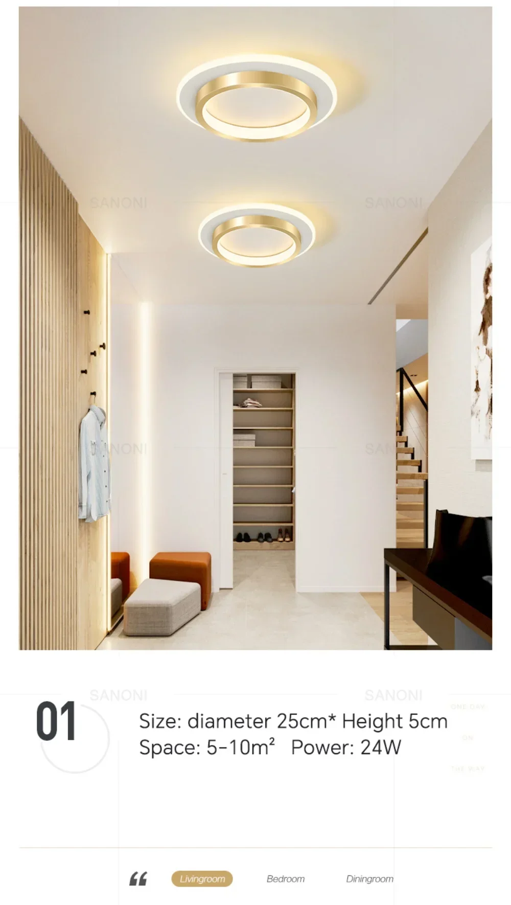 Modern LED Ceiling Light for Corridor Hallway Stairs Aisle Entrance Balcony Small Round Chandelier for Living Dining Bedroom