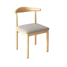 

Nordic home modern minimalist desk chair dining chair backrest stool imitation solid wood bedroom wrought iron horn arm chair