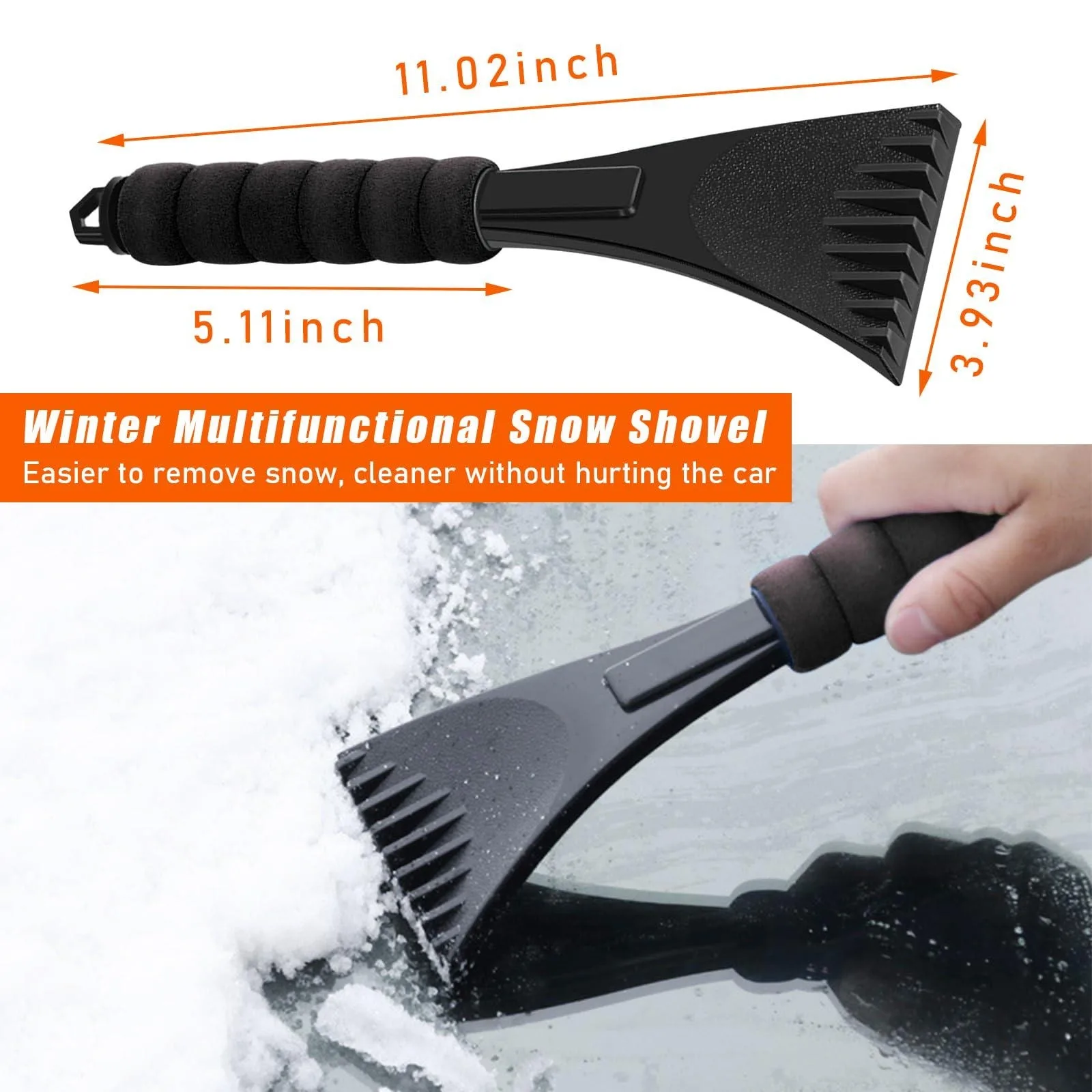 Ice Scraper for Car Windshield Trucks Frost Removal Tool with Foam Handle to Remove Snow, Frost, and Ice