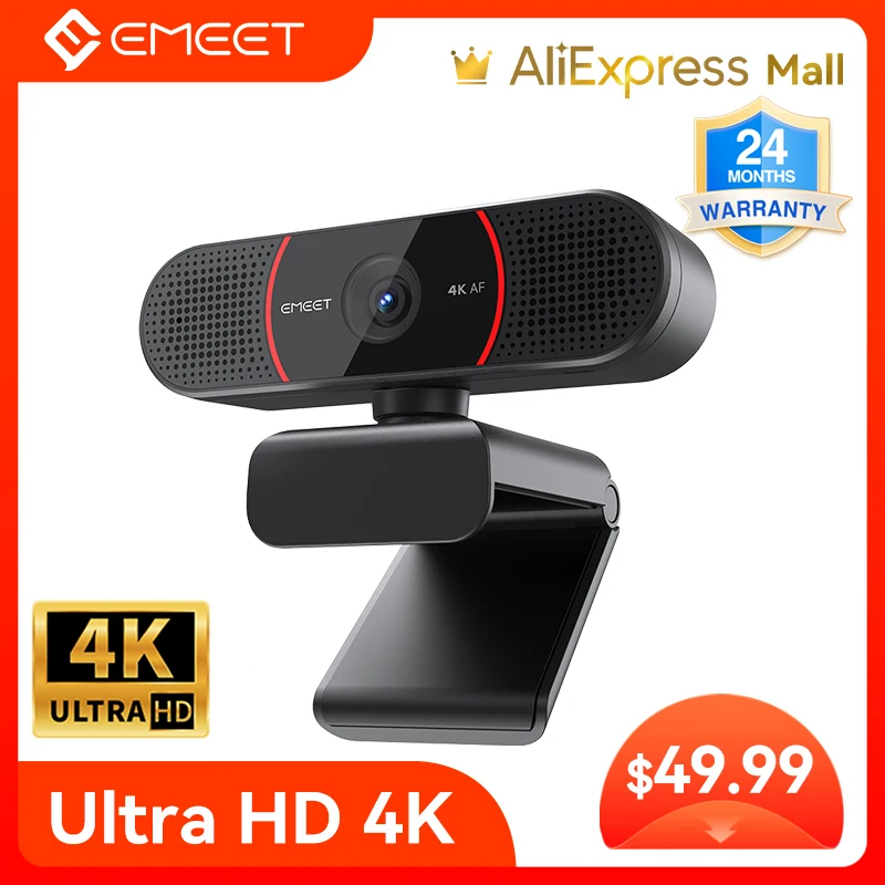 Webcam 4K Streaming Autofocus Web Camera Emeet Usb Mini Computer Camera Con Microfoni Per Zoom/Squadre/Obs/Pc/Mac/Laptop