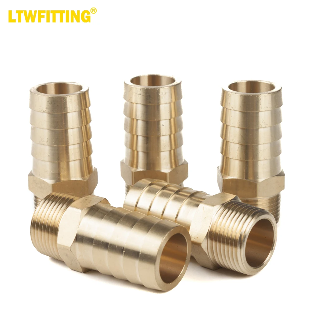 

Латунный фитинг LTWFITTING, фитинг, 1 дюйм, штуцер для шланга x 3/4 дюйма NPT, мужской, для топлива и воды (комплект из 5 шт.)