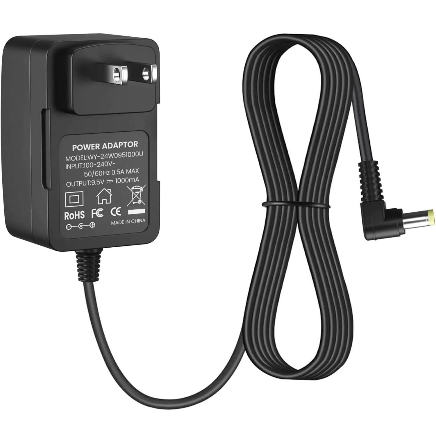 Cabo adaptador de alimentação extra longo, carregador para teclado Casio, ADE95100LU, SA-46, SA-47, SA-76, SA-77, SA-78, CTK-2080, 9.5V, 1A