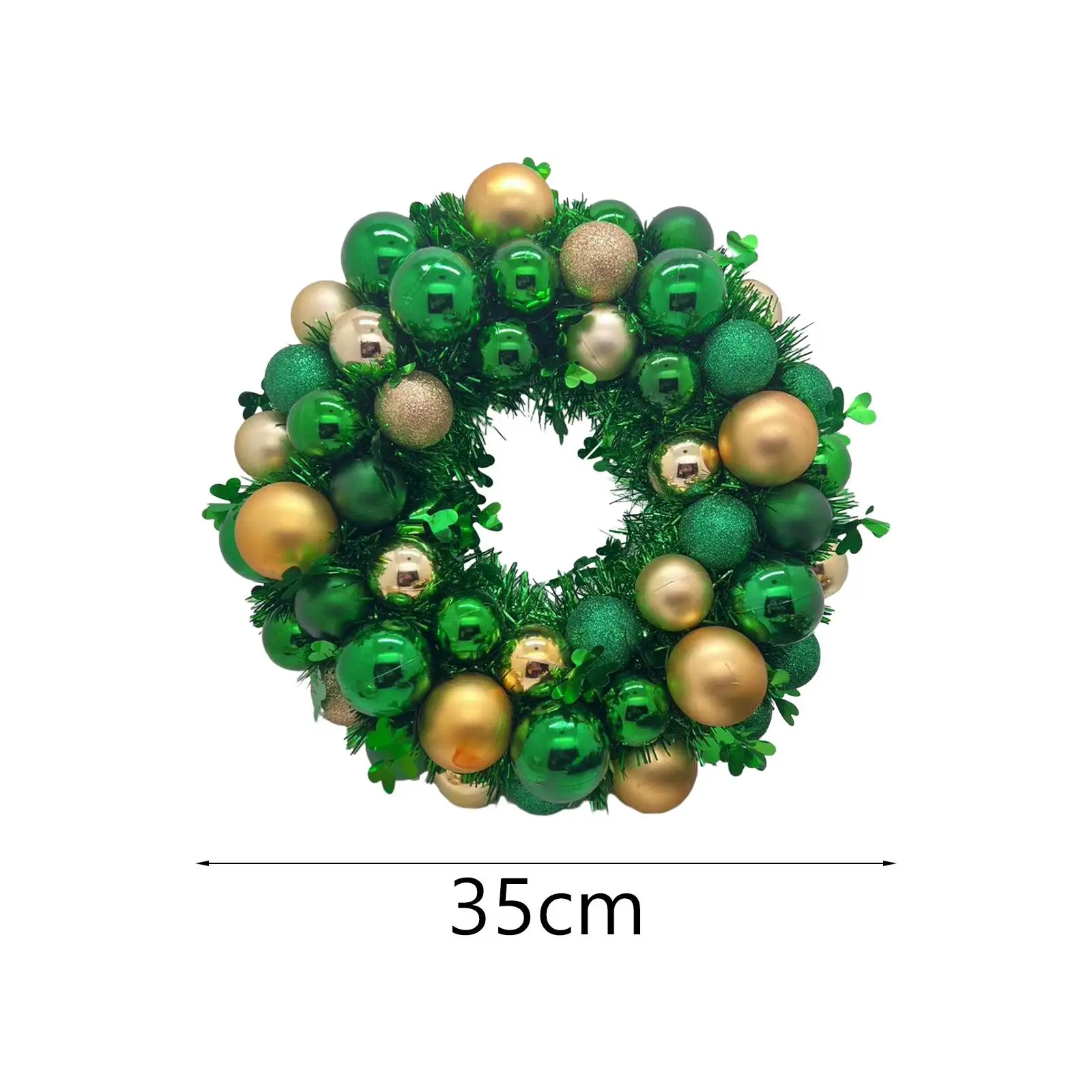 Front Door Hanging Wreath ST Patricks Day Decoration Simple 35cm Artificial Wreath for Festival Window Wall Indoor Office