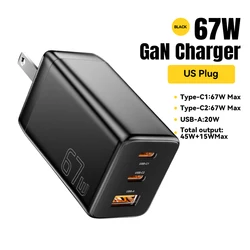 Essager 67W GaN USB - C Ultra - Fast Charger with PPS Technology - US White A 2C