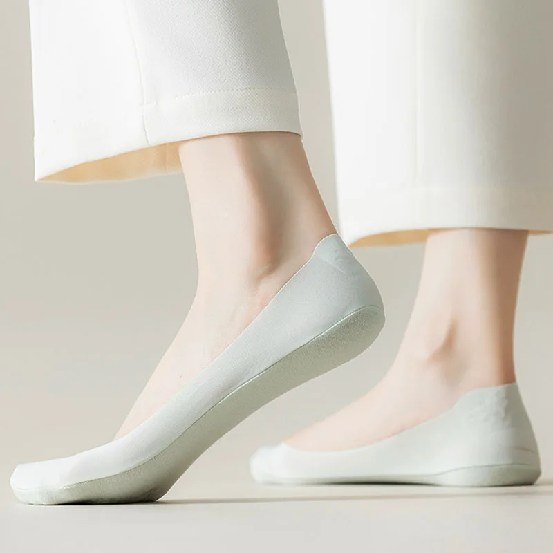 6 Calzini Invisibili Donna - Seta Di Ghiaccio, Antiscivolo, Taglie 35-40 - Foto 9